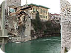 destroyed bridge at Mostar