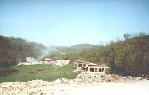 Garbage in destroyed houses